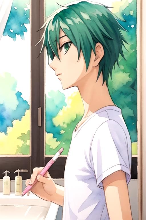 anime character, purple . green hair, punk style by Gamblex9 on DeviantArt